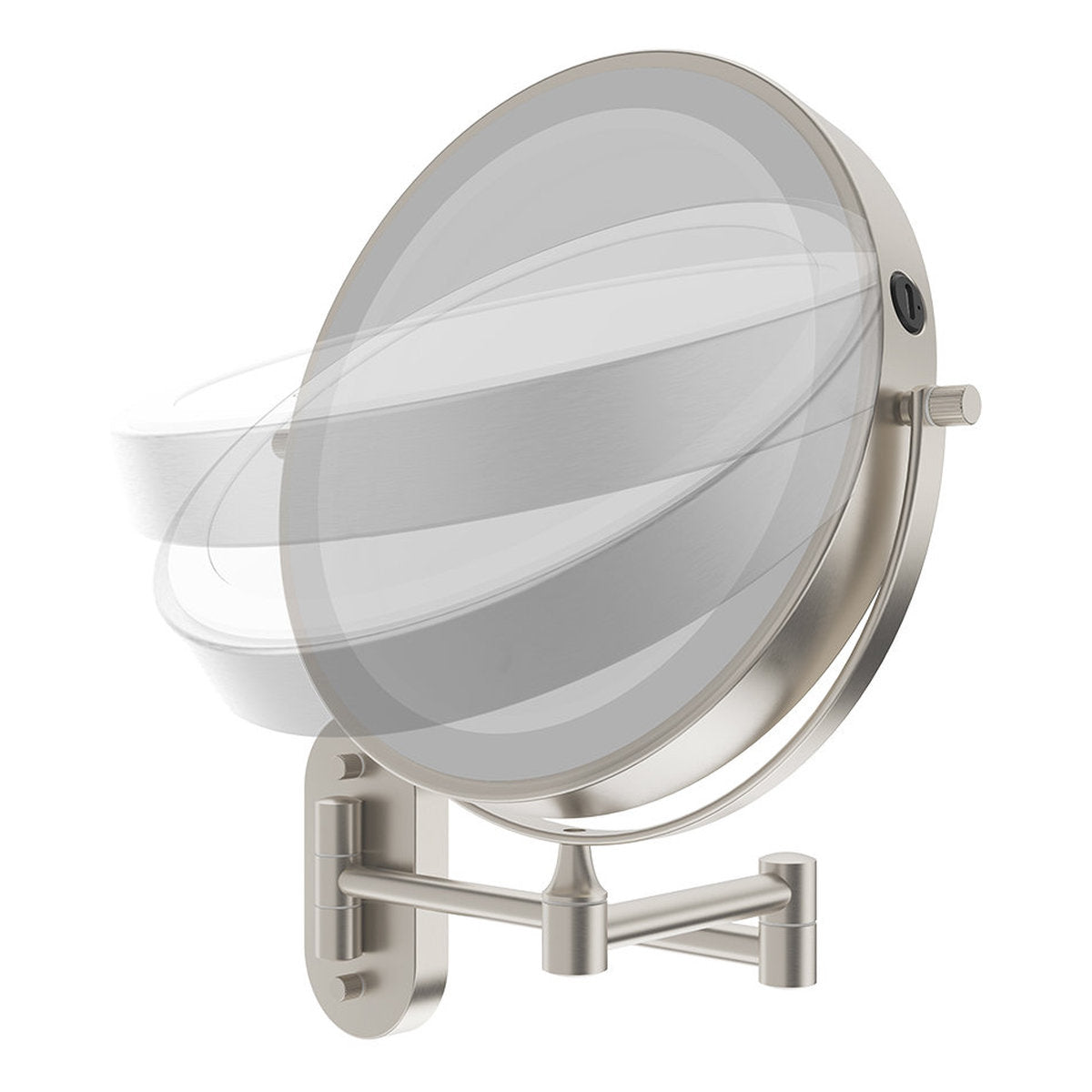 Fienza Swivel Led Magnifying Mirror, Brushed Nickel