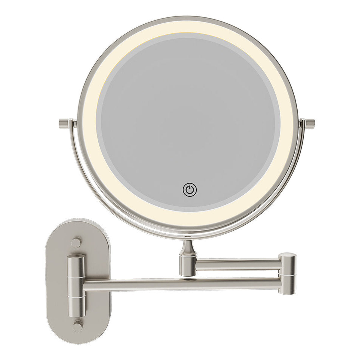 Fienza Swivel Led Magnifying Mirror, Brushed Nickel
