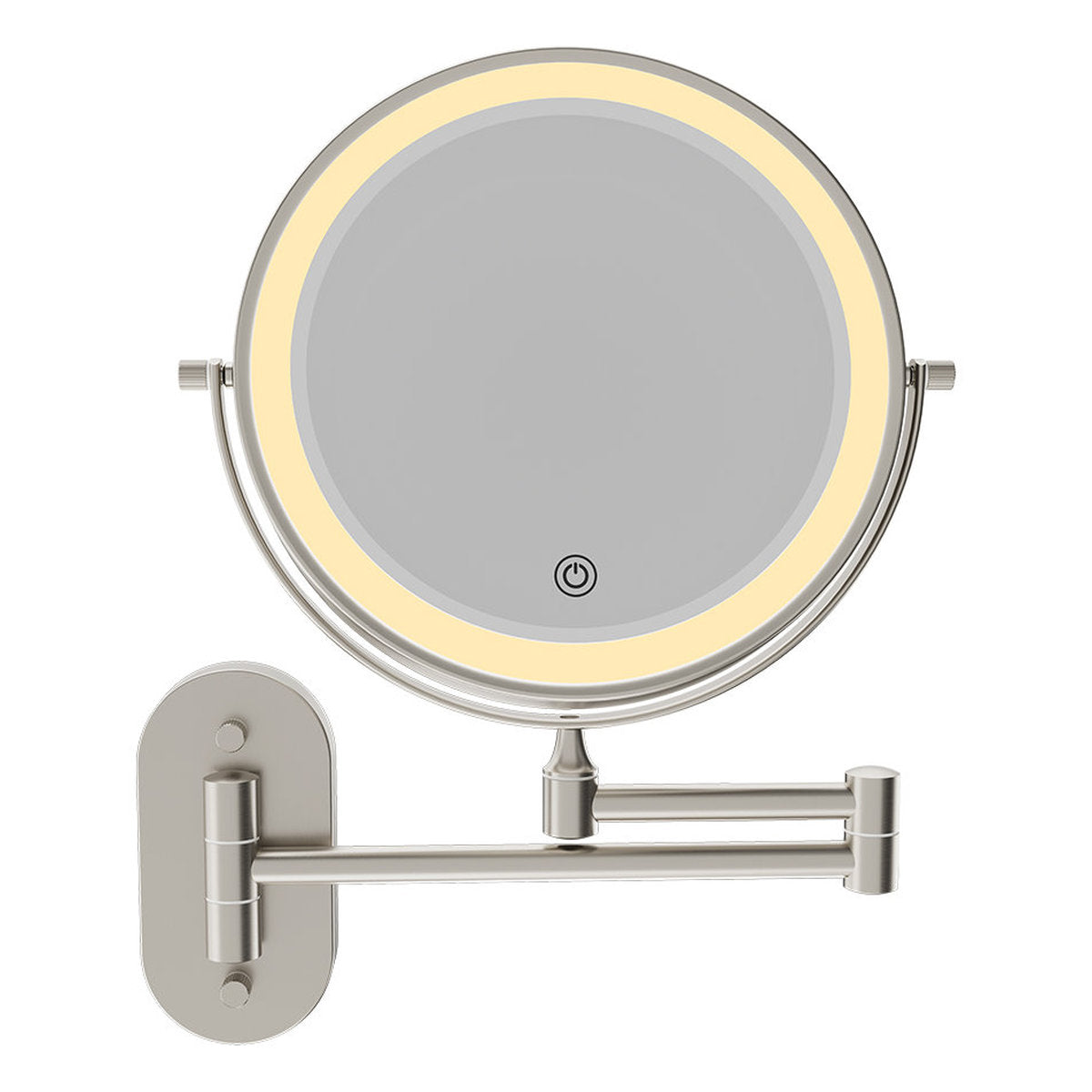 Fienza Swivel Led Magnifying Mirror, Brushed Nickel