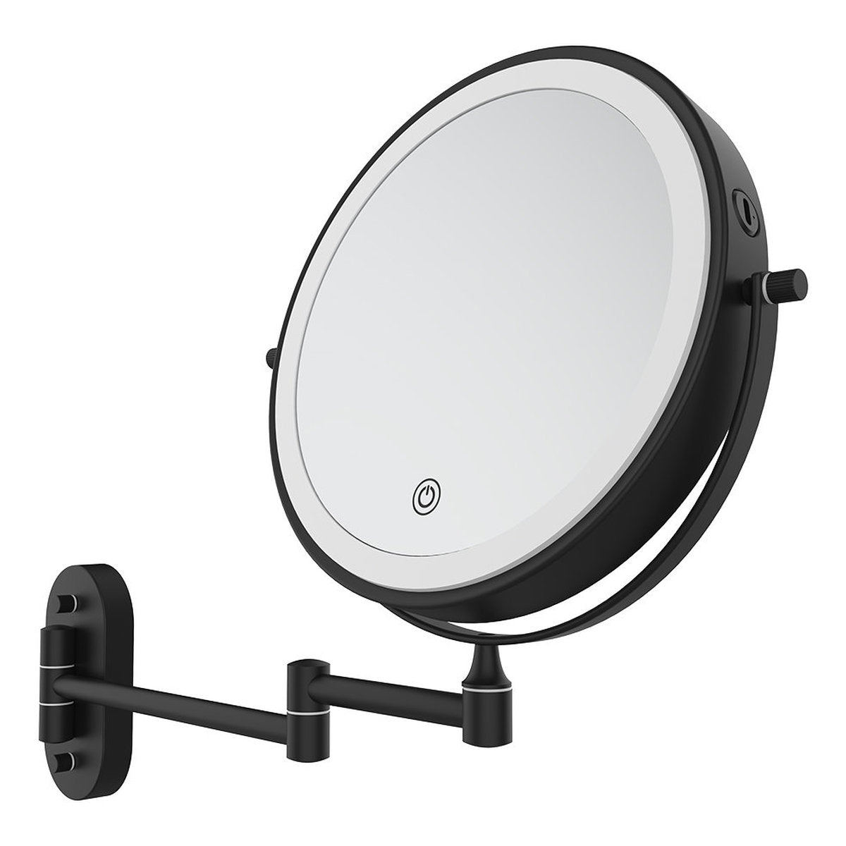 Fienza Swivel Led Magnifying Mirror, Matte Black