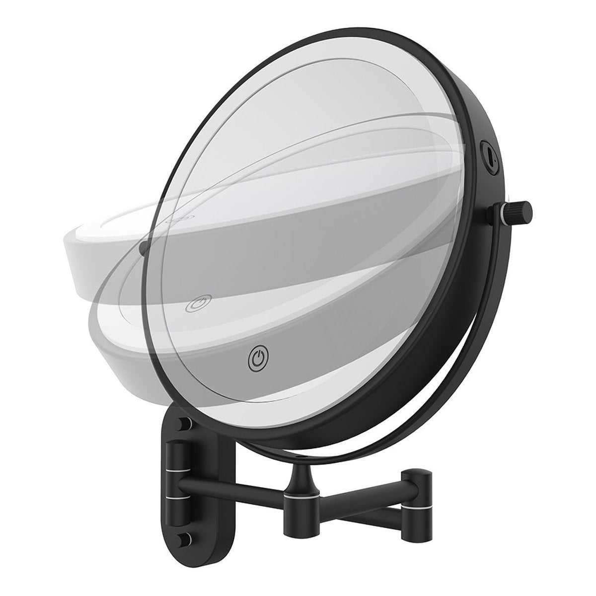Fienza Swivel Led Magnifying Mirror, Matte Black