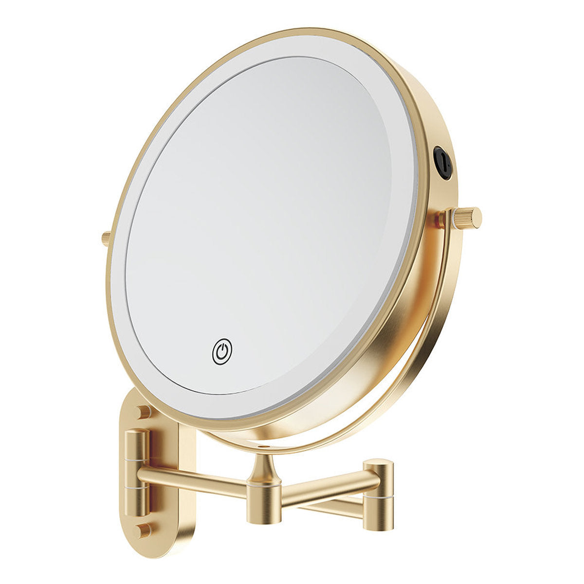 Fienza Swivel Led Magnifying Mirror, Urban Brass
