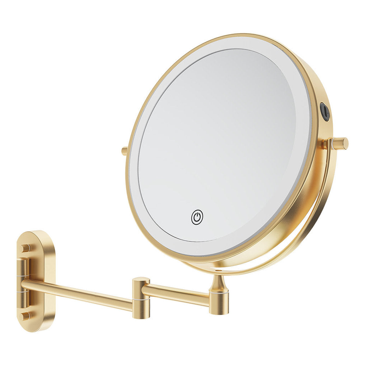Fienza Swivel Led Magnifying Mirror, Urban Brass