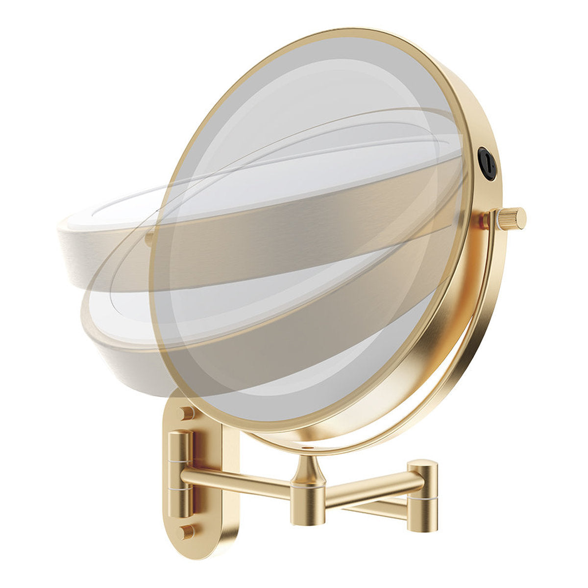 Fienza Swivel Led Magnifying Mirror, Urban Brass