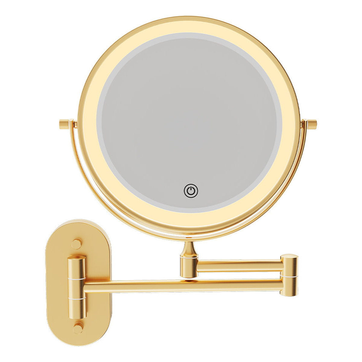 Fienza Swivel Led Magnifying Mirror, Urban Brass