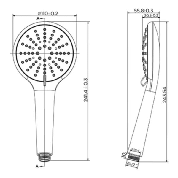 Meir Round Hand Shower Three-Function, Polished Chrome
