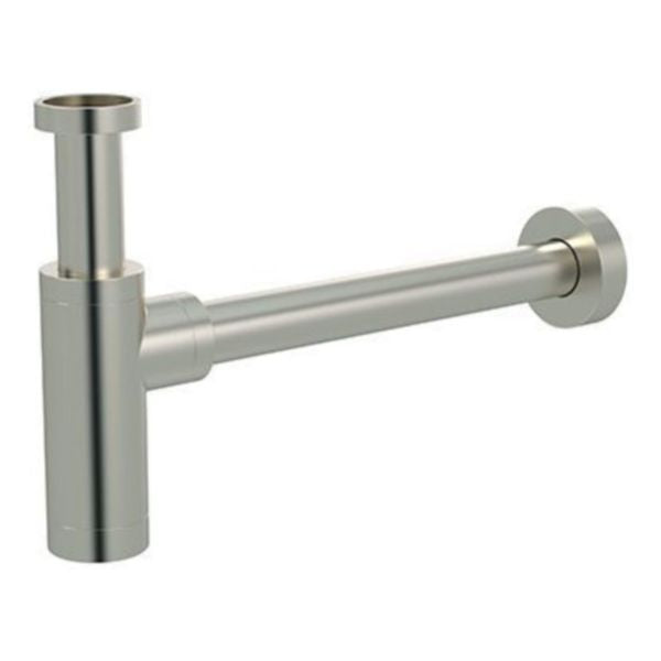 Meir Round Bottle Trap For 32mm Basin Waste And 32mm Waste Pipe With 40mm Adapter, Brushed Nickel