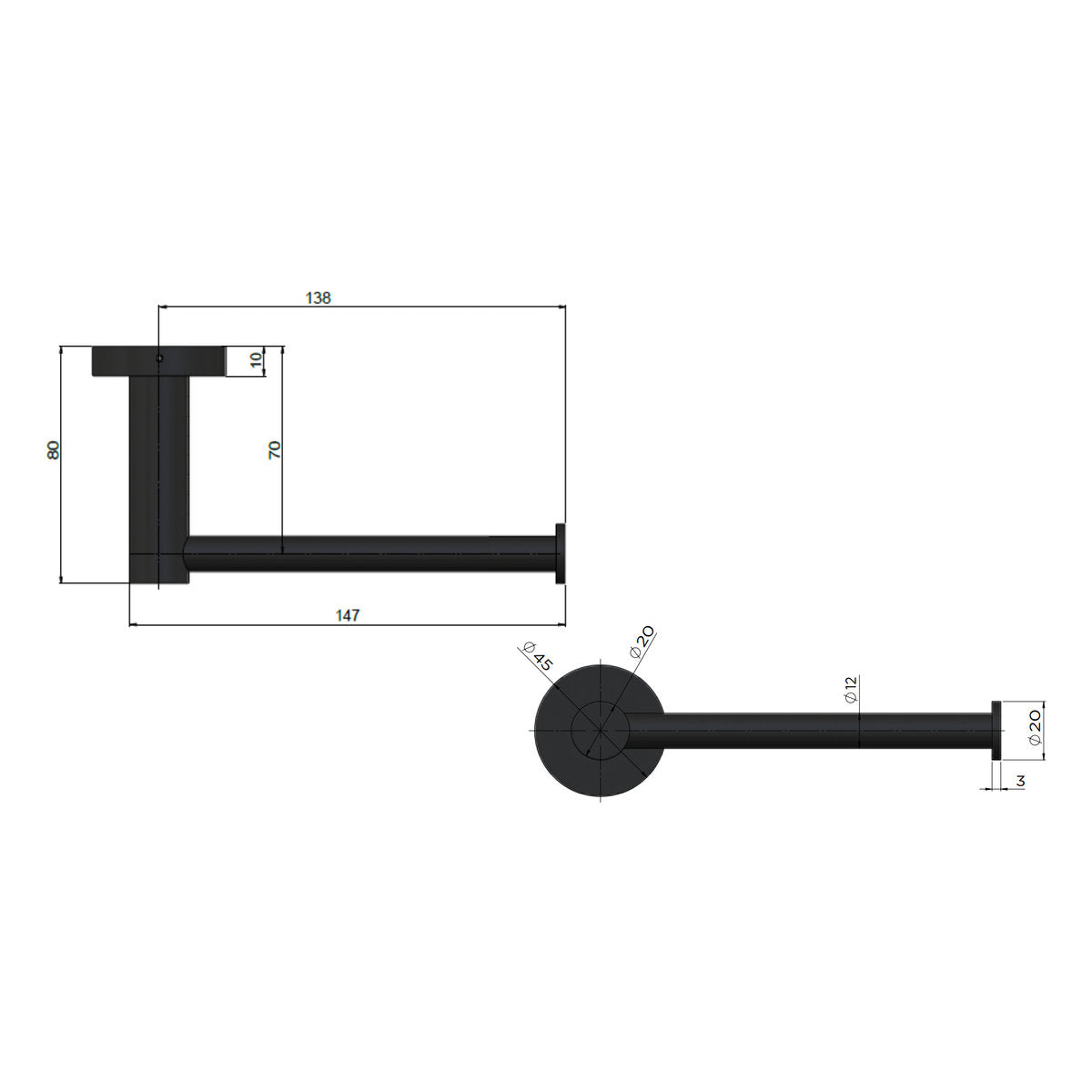 Round Toilet Roll Holder , Lustre Bronze