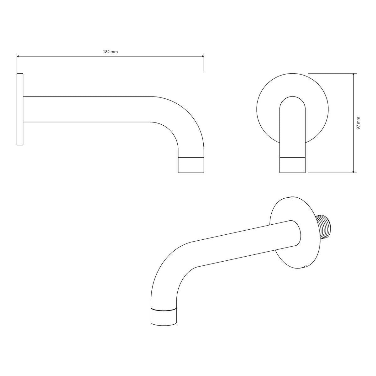 Meir Universal Round Curved Spout 170Mm, Shadow