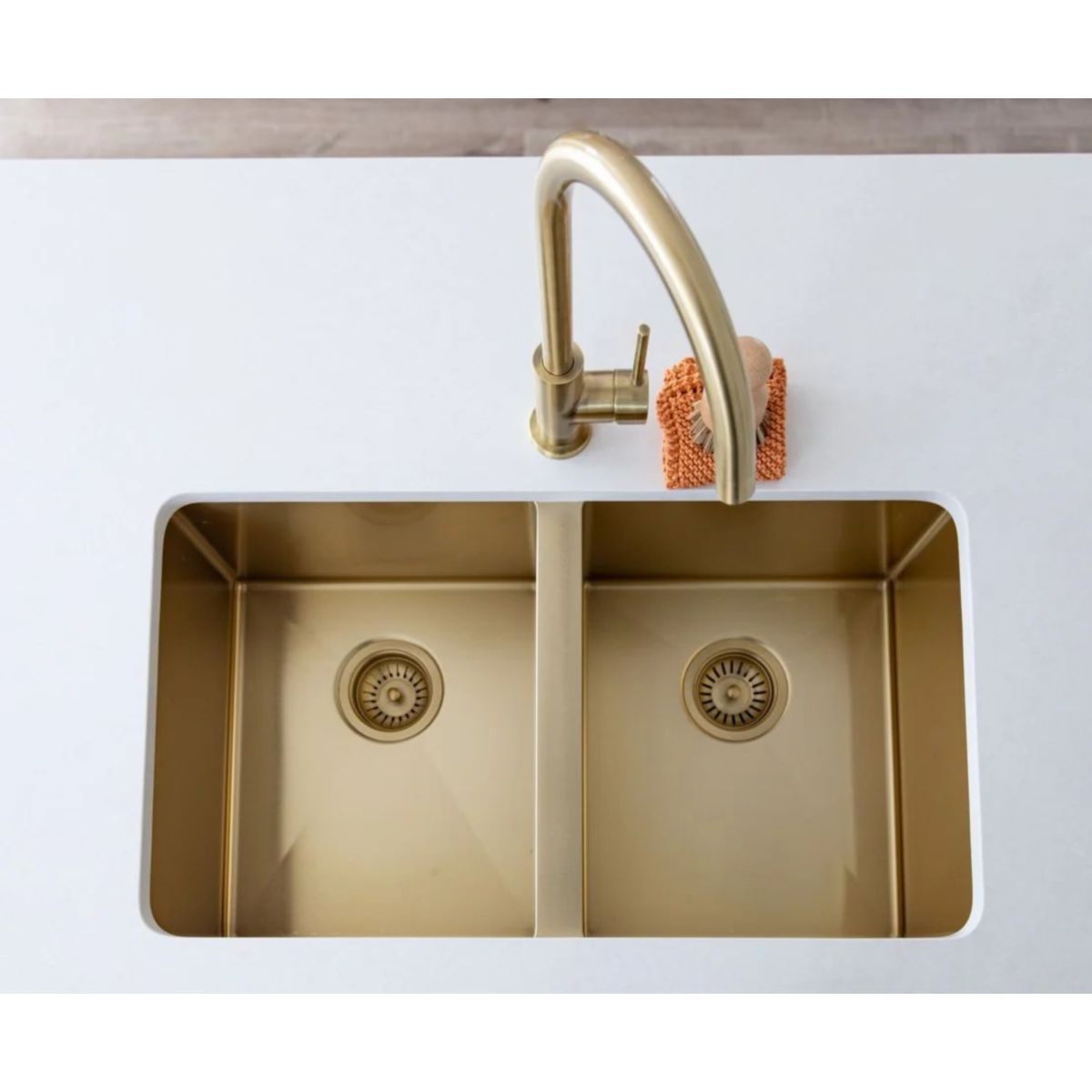 Meir Lavello Sink Strainer And Waste Plug Basket With Stopper, Tiger Bronze