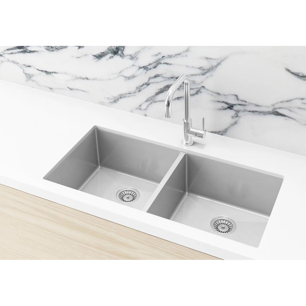 Meir Lavello Sink Strainer And Waste Plug Basket With Stopper, Brushed Nickel