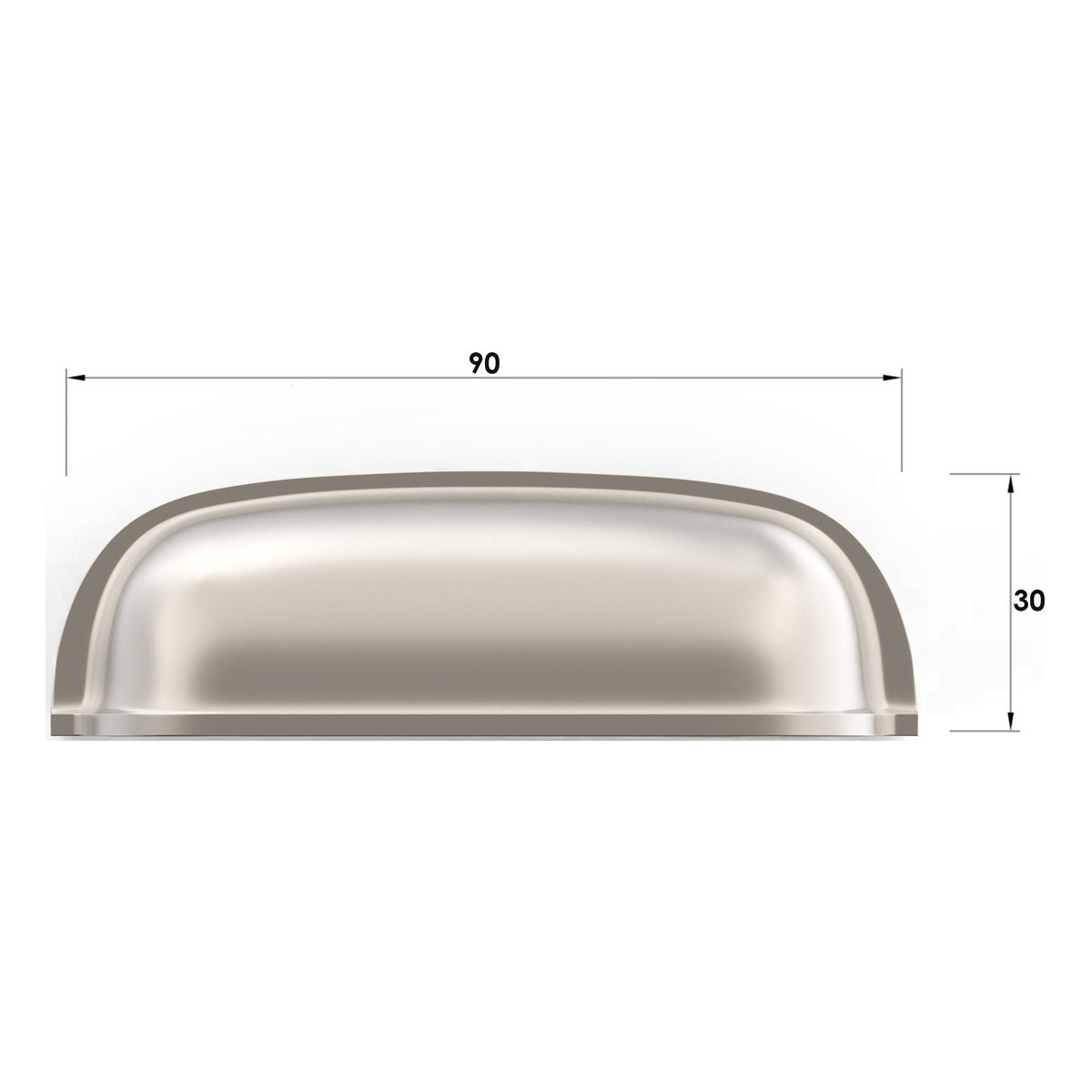 Otti Newport - Brushed Nickel 76/90mm Handle