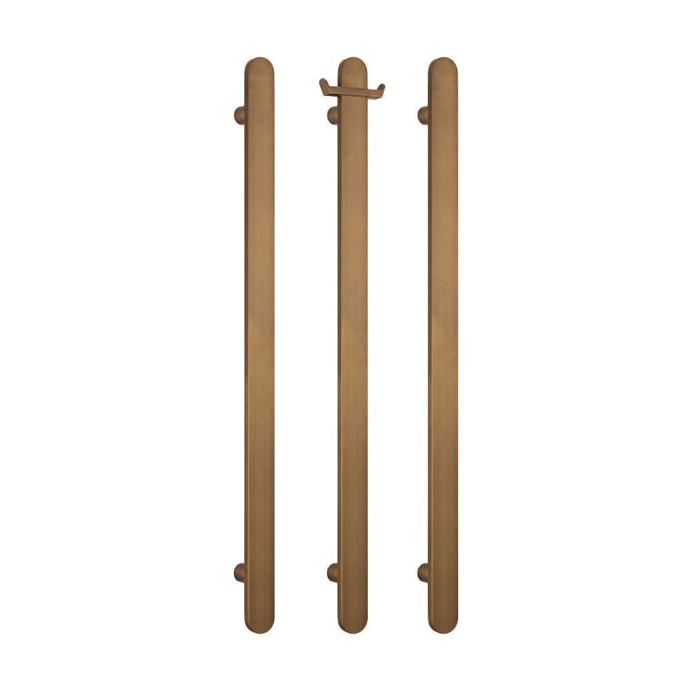 Radiant Non Heated Vertical Flat Bar Towel Rail 50 x 930mm - Antique Brass