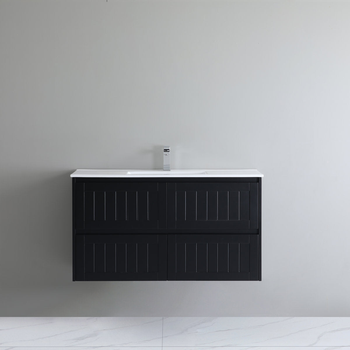 Bayside 1200mm Single Basin Wall Hung Vanity Cabinet Matte Black