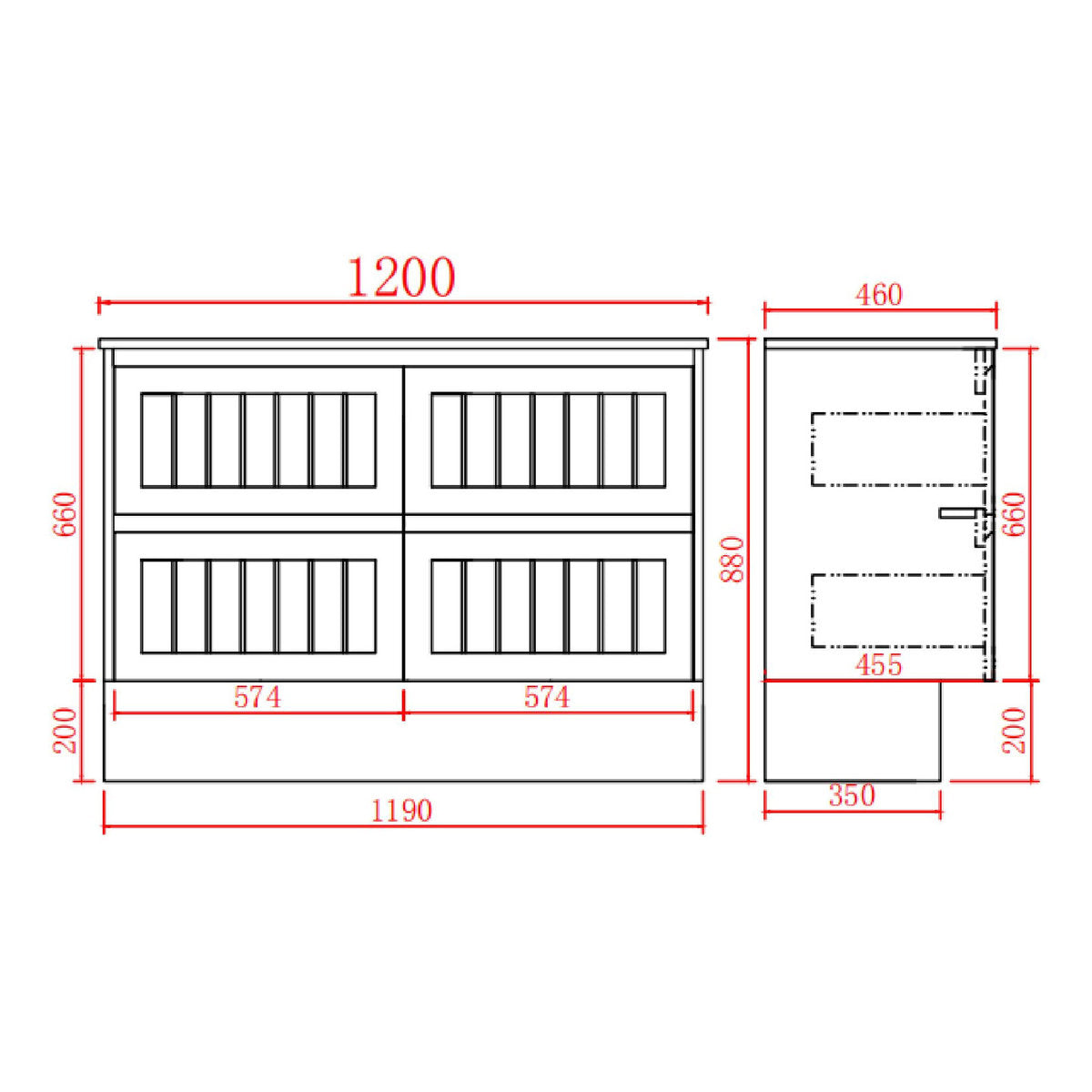 Bayside 1200mm Single Basin Wall Hung Vanity Cabinet Matte Black