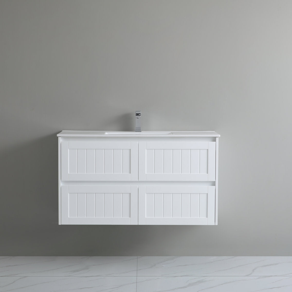 Bayside 1200mm Single Basin Wall Hung Vanity Cabinet Matte White