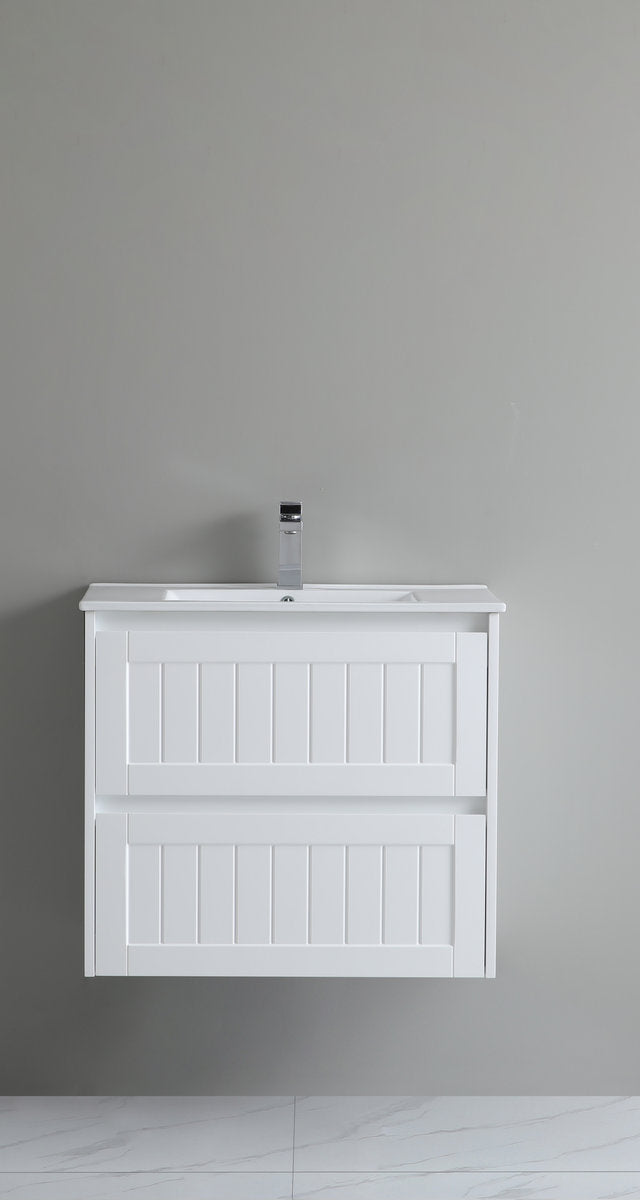 Bayside 750mm Single Basin Wall Hung Vanity Cabinet Matte White