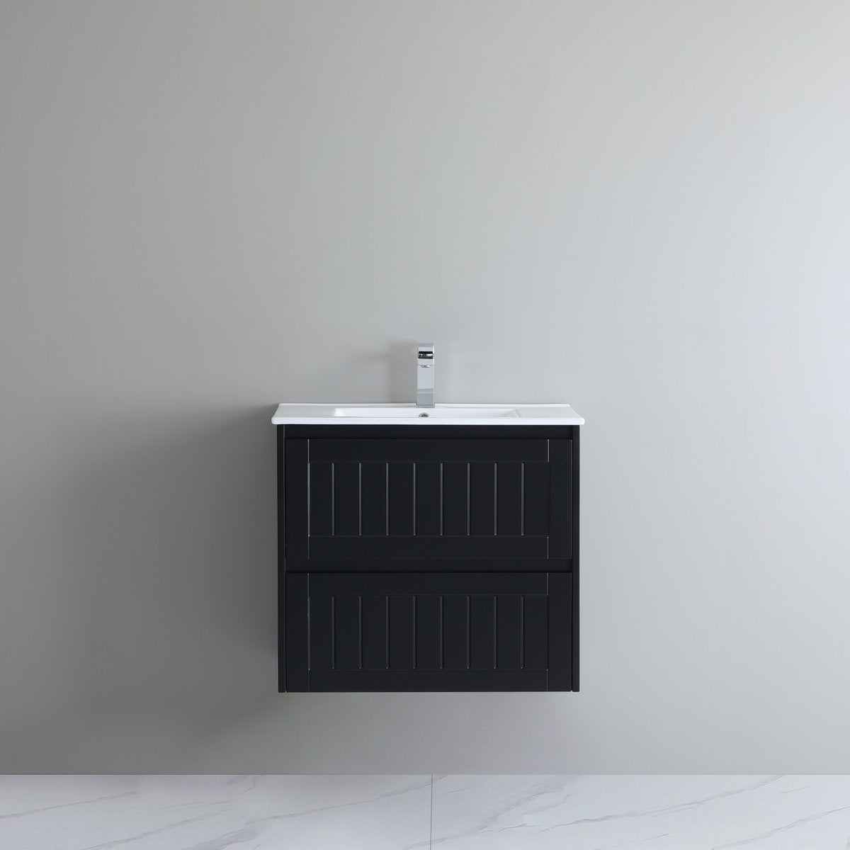 Bayside 750mm Single Basin Wall Hung Vanity Cabinet Matte Black