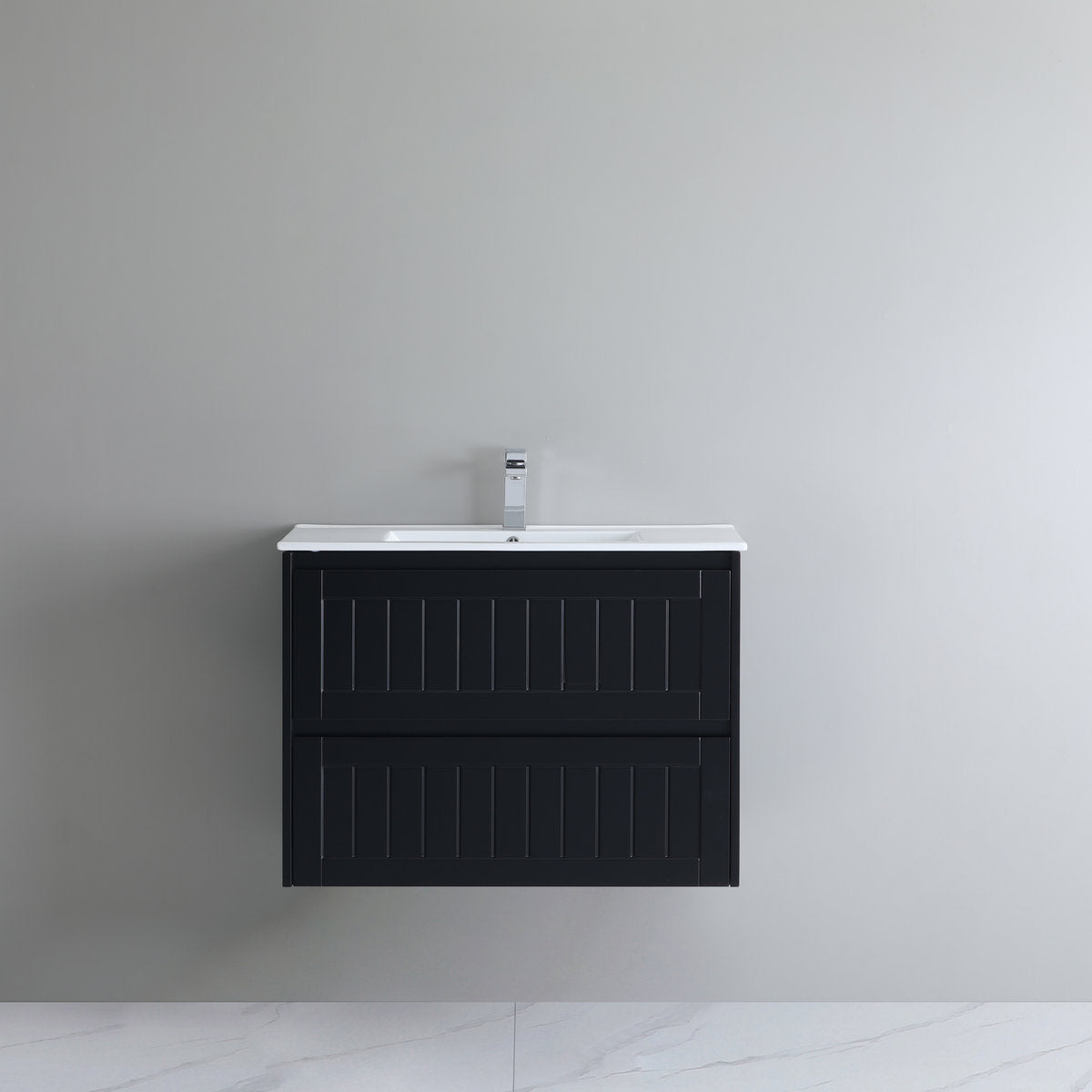 Bayside 900mm Single Basin Wall Hung Vanity Cabinet Matte Black