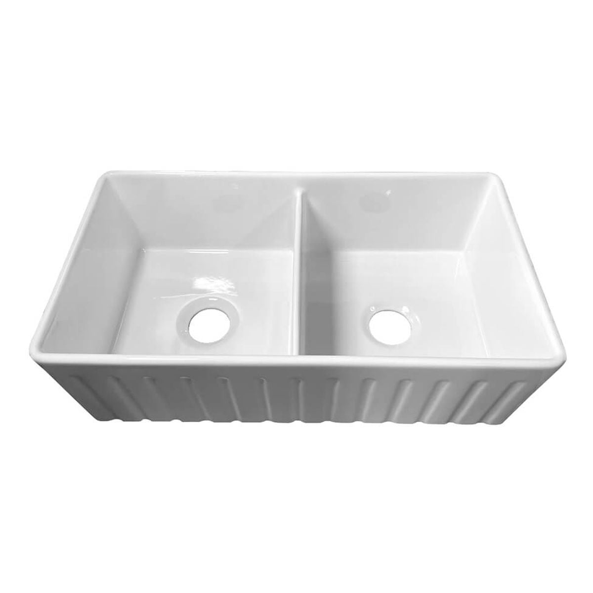 Novi 84 x 46 Fine Fireclay Gloss White Farmhouse Butler Sink