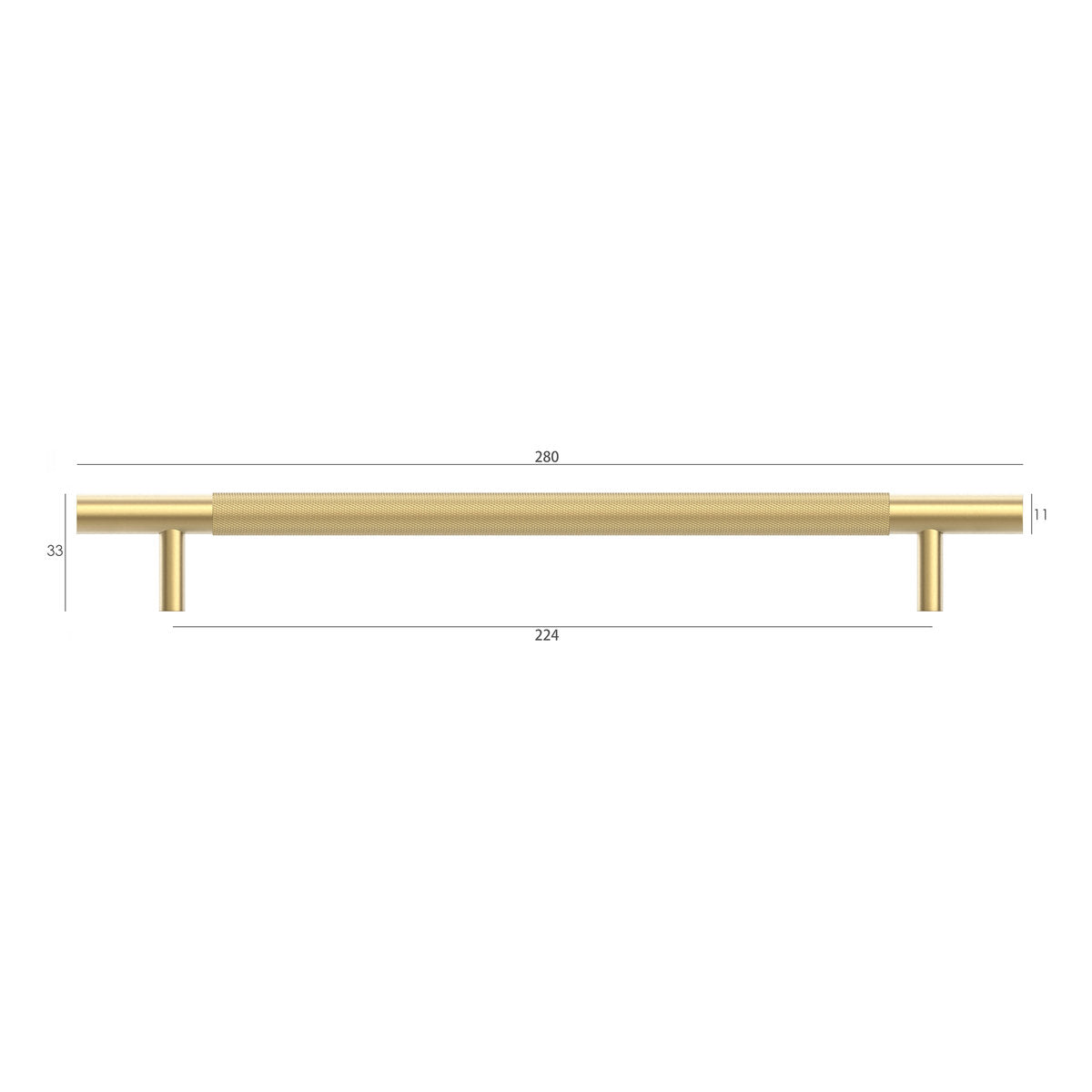 Otti Nord - Brushed Brass 224/280mm Handle