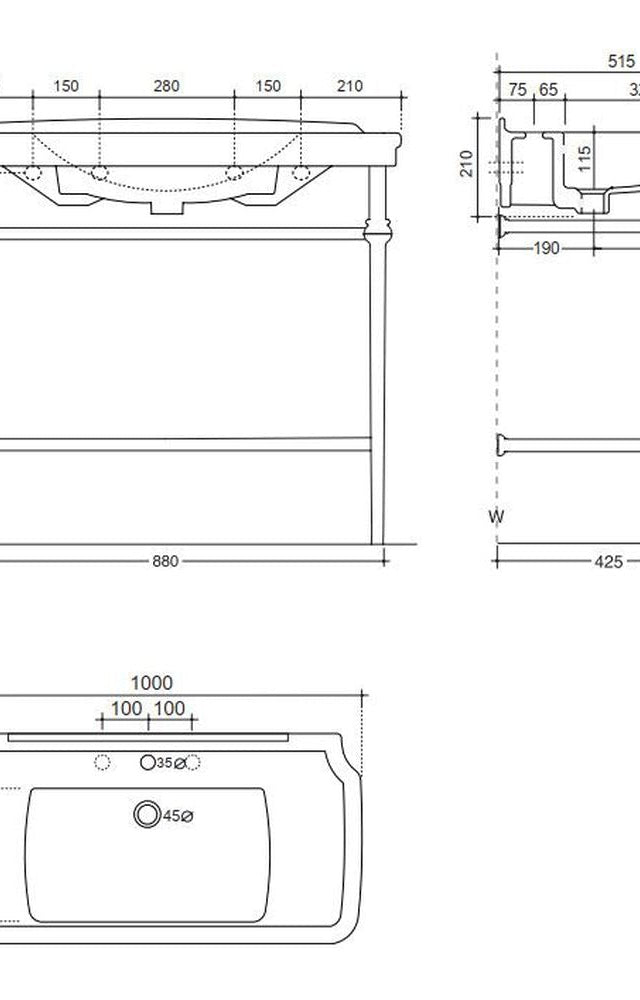 Studio Bagno Nova Console - 3 Tapholes