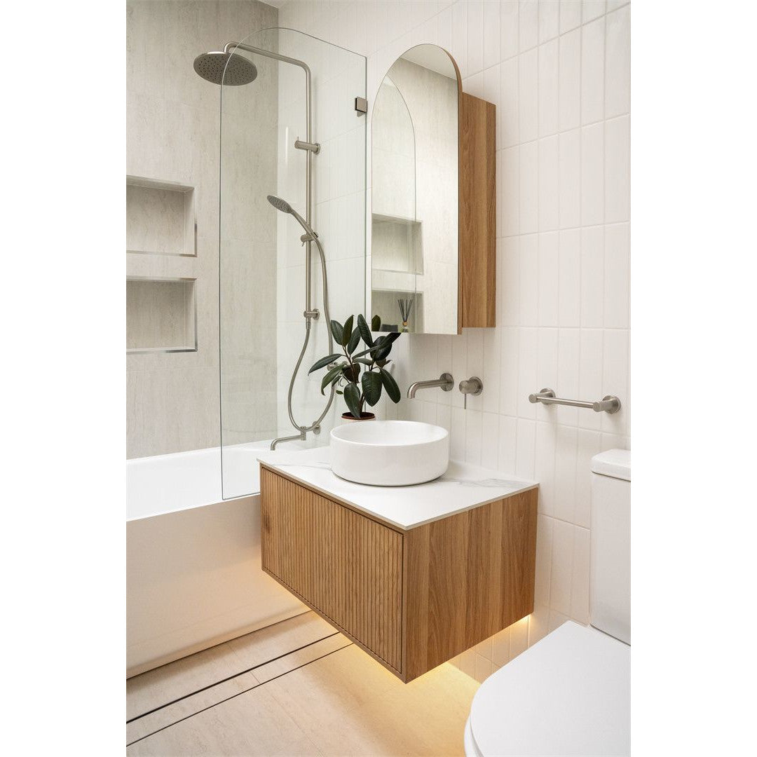 Round Twin Shower Brushed Nickel