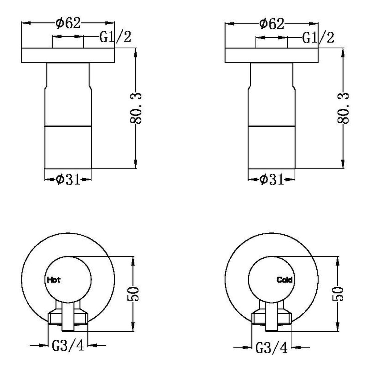 Nero Washing Machine Tap Set, Gun Metal