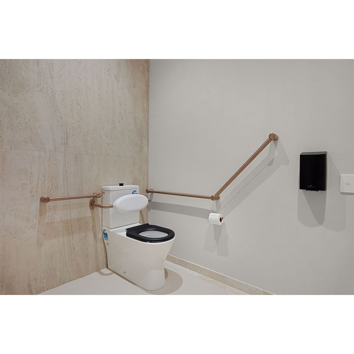 Nero Mecca Care 25mm Grab Rail 450mm Brushed Bronze