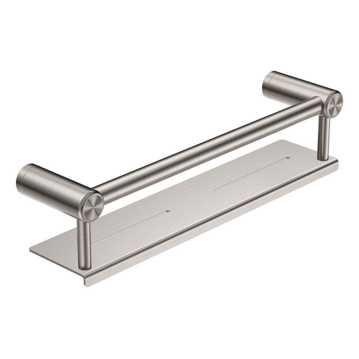 Nero Mecca Care 25mm Grab Rail With Shelf 300mm - Brushed Nickel