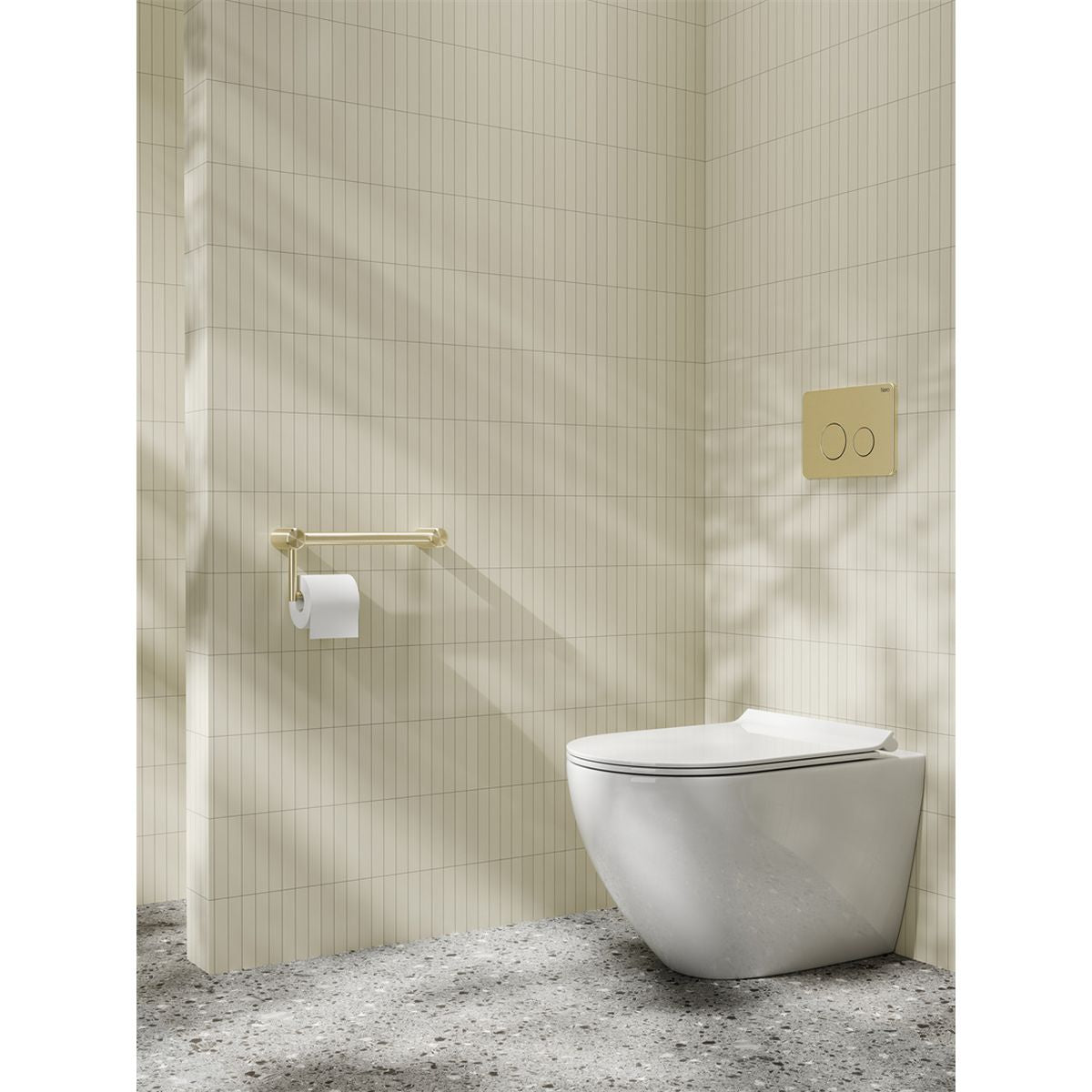 Nero Mecca Care 25mm Toilet Roll Rail 450mm Brushed Gold