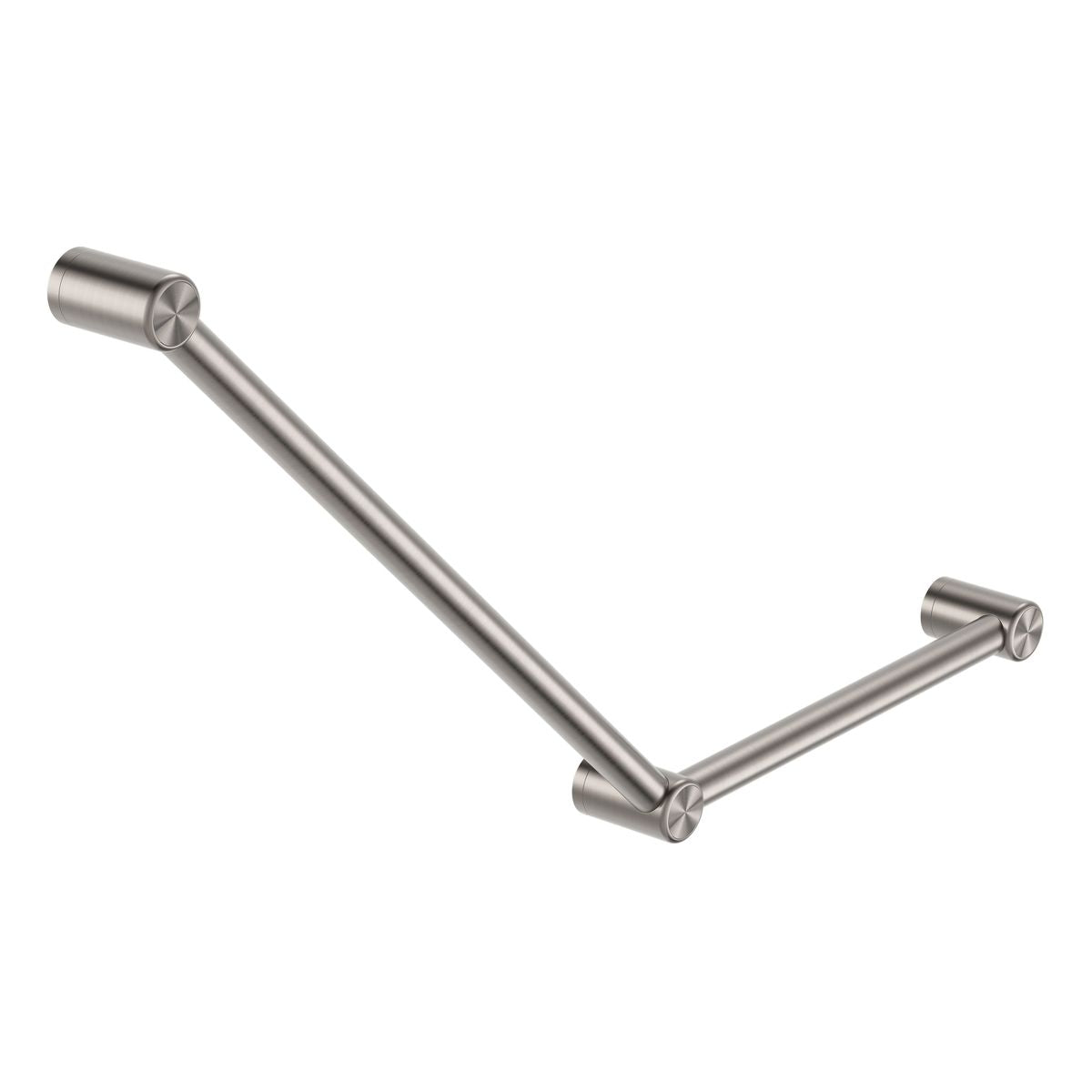 Nero Mecca Care 32mm Ambulant Toilet Grab Rail 45 Degree 750X450mm Brushed Nickel