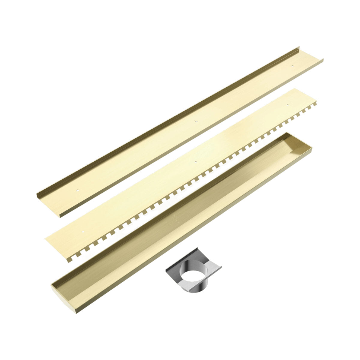 Tile Insert V Channel 900x106mm Floor Grate 90mm Outlet Brushed Gold