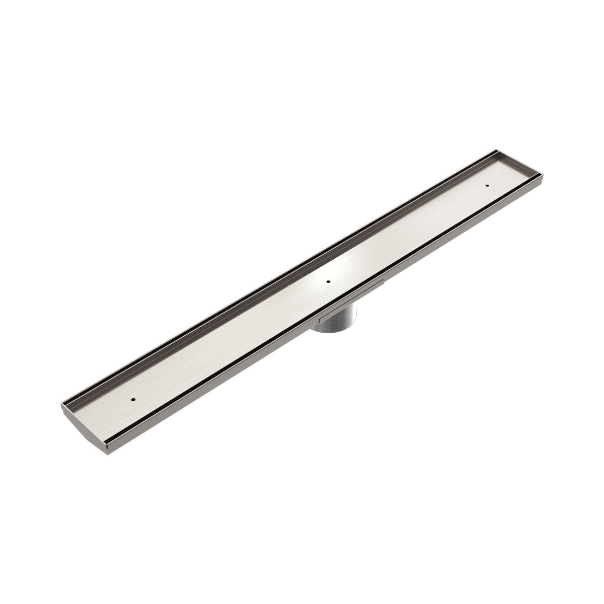 Tile Insert V Channel 900x106mm Floor Grate 90mm Outlet Brushed Nickel