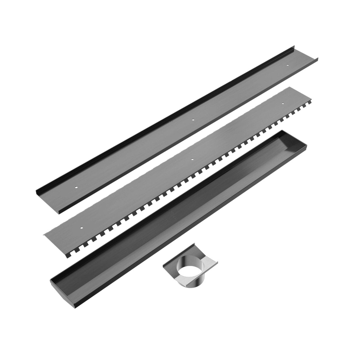 Tile Insert V Channel 900x106mm Floor Grate 90mm Outlet Gun Metal