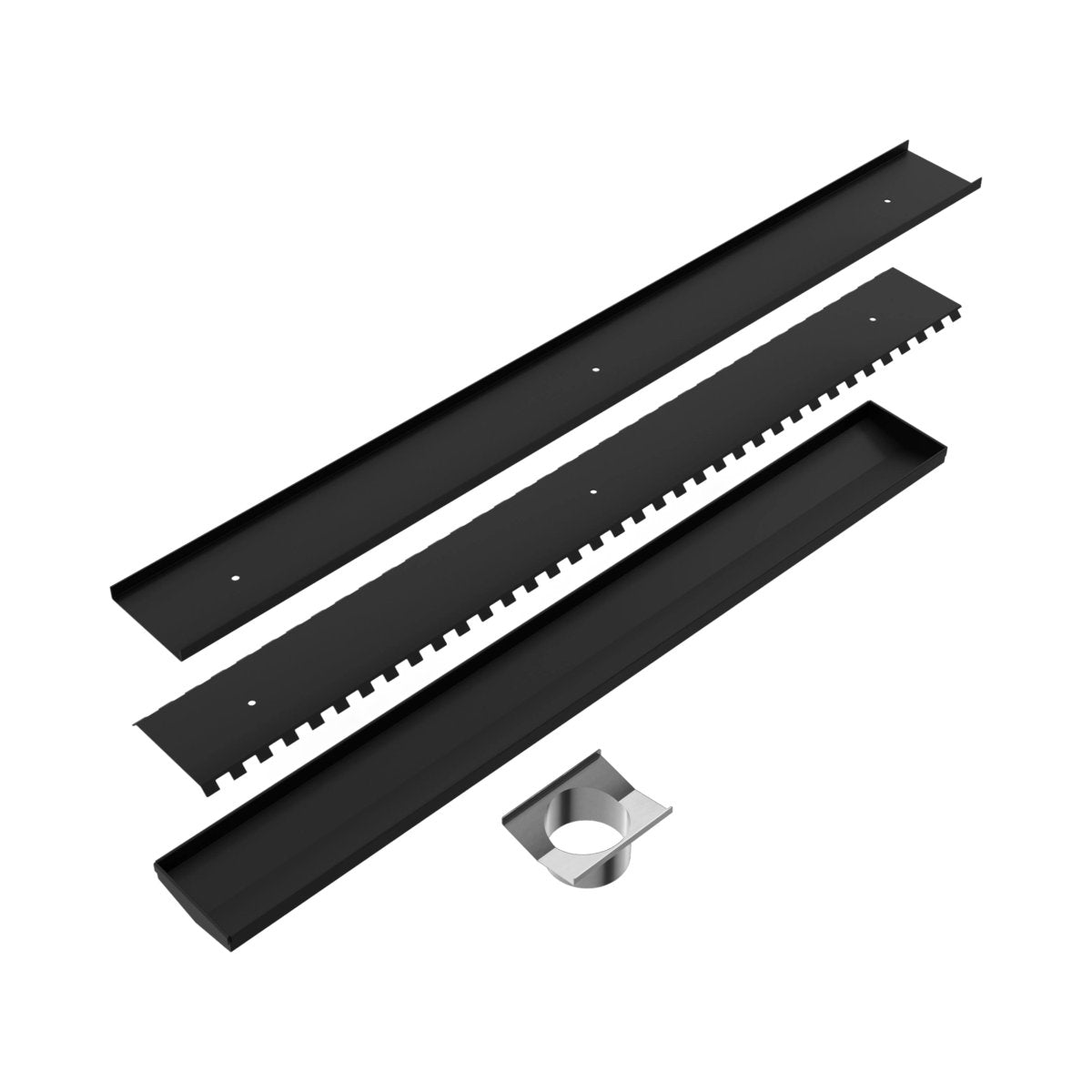 Tile Insert V Channel 900x106mm Floor Grate 90mm Outlet Matte Black