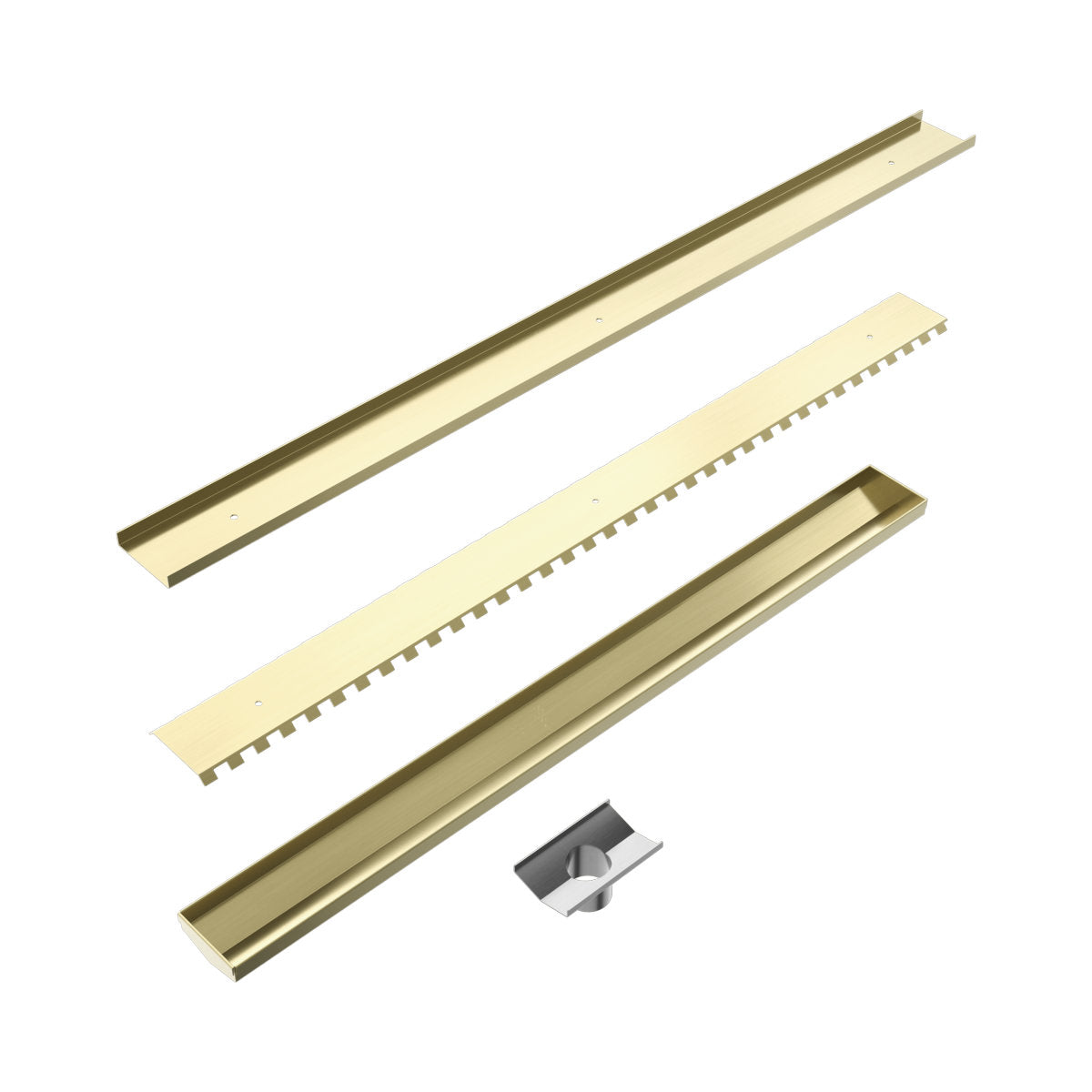 Tile Insert V Channel 900x82mm Floor Grate 50mm Outlet Brushed Gold