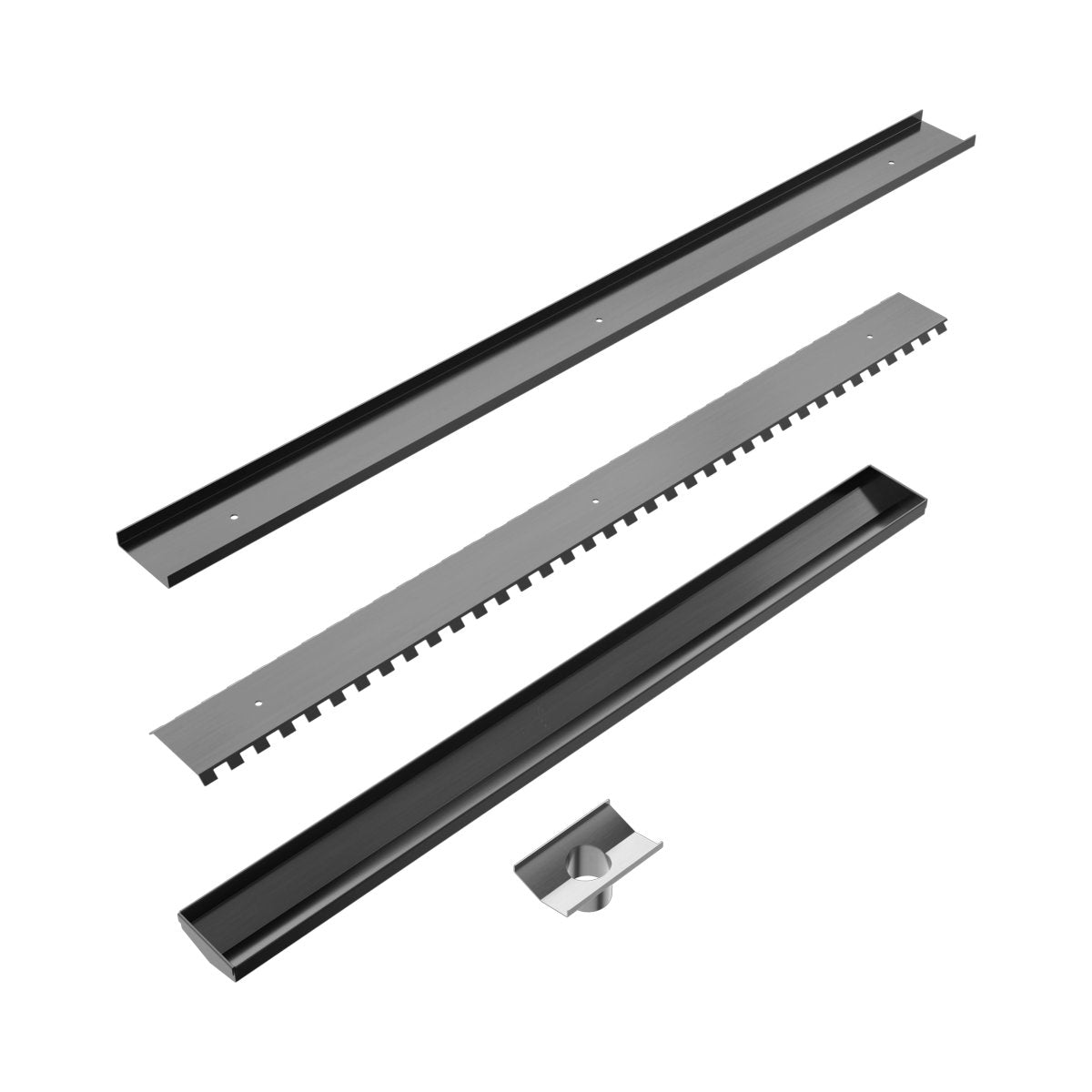 Tile Insert V Channel 900x82mm Floor Grate 50mm Outlet Gun Metal