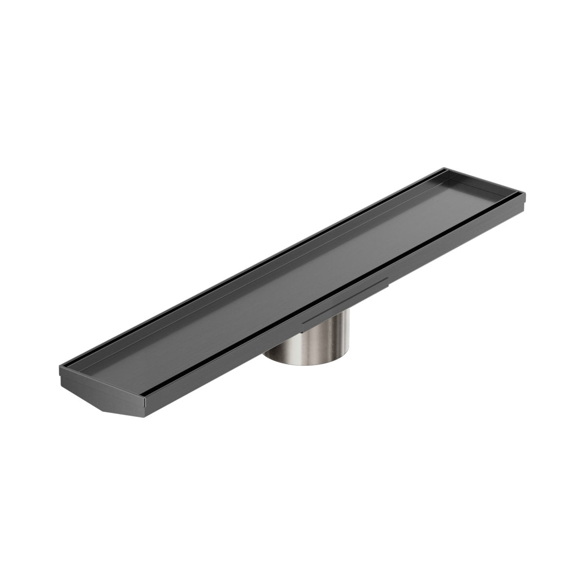Tile Insert V Channel 600x106mm Floor Grate 90mm Outlet Gun Metal