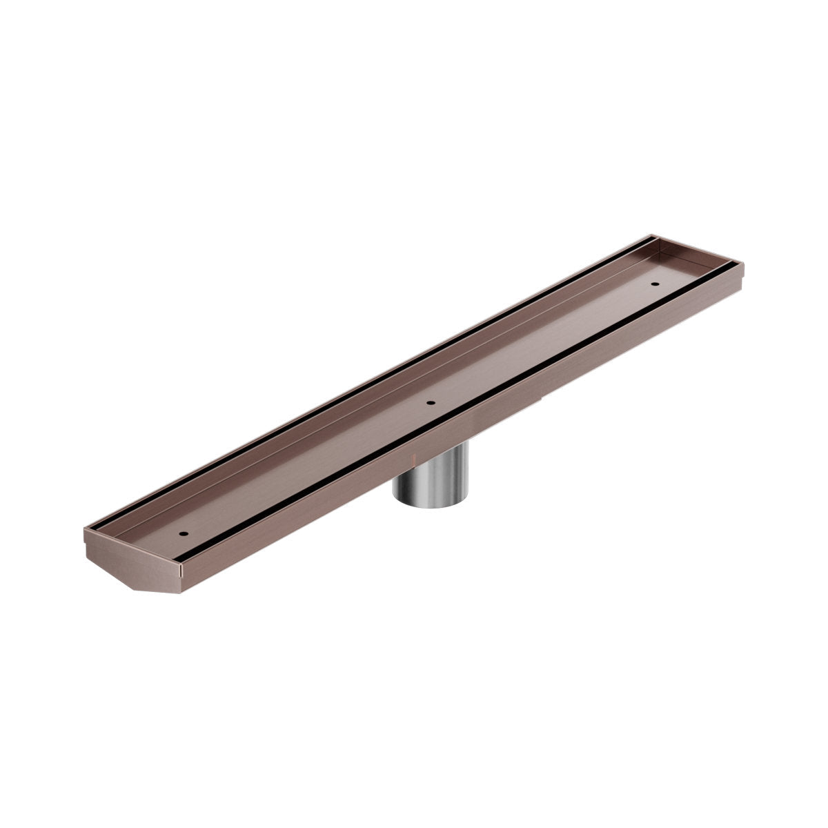 Tile Insert V Channel 600x82mm Floor Grate 50mm Outlet Brushed Bronze