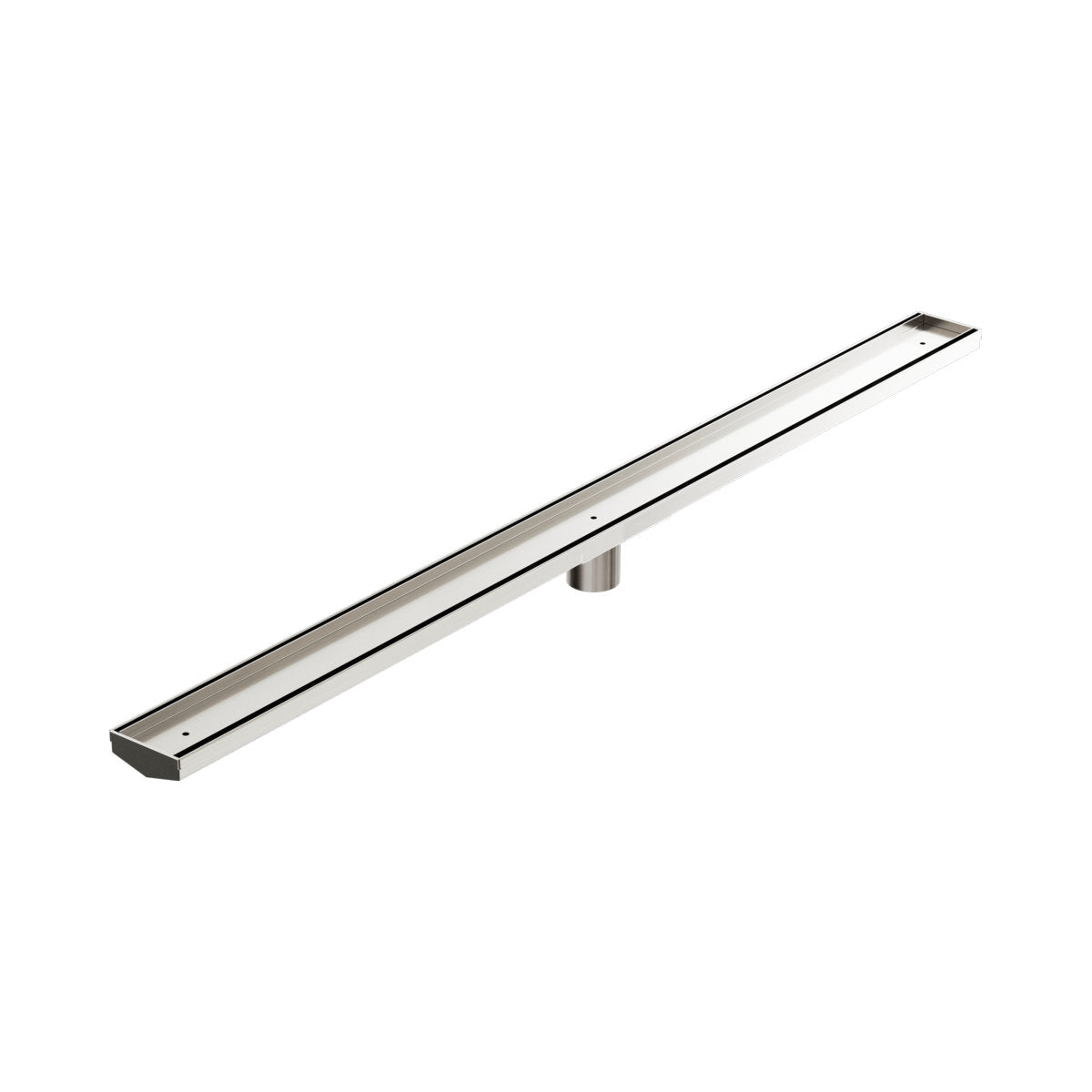 Tile Insert V Channel 1200x82mm Floor Grate 50mm Outlet Brushed Nickel