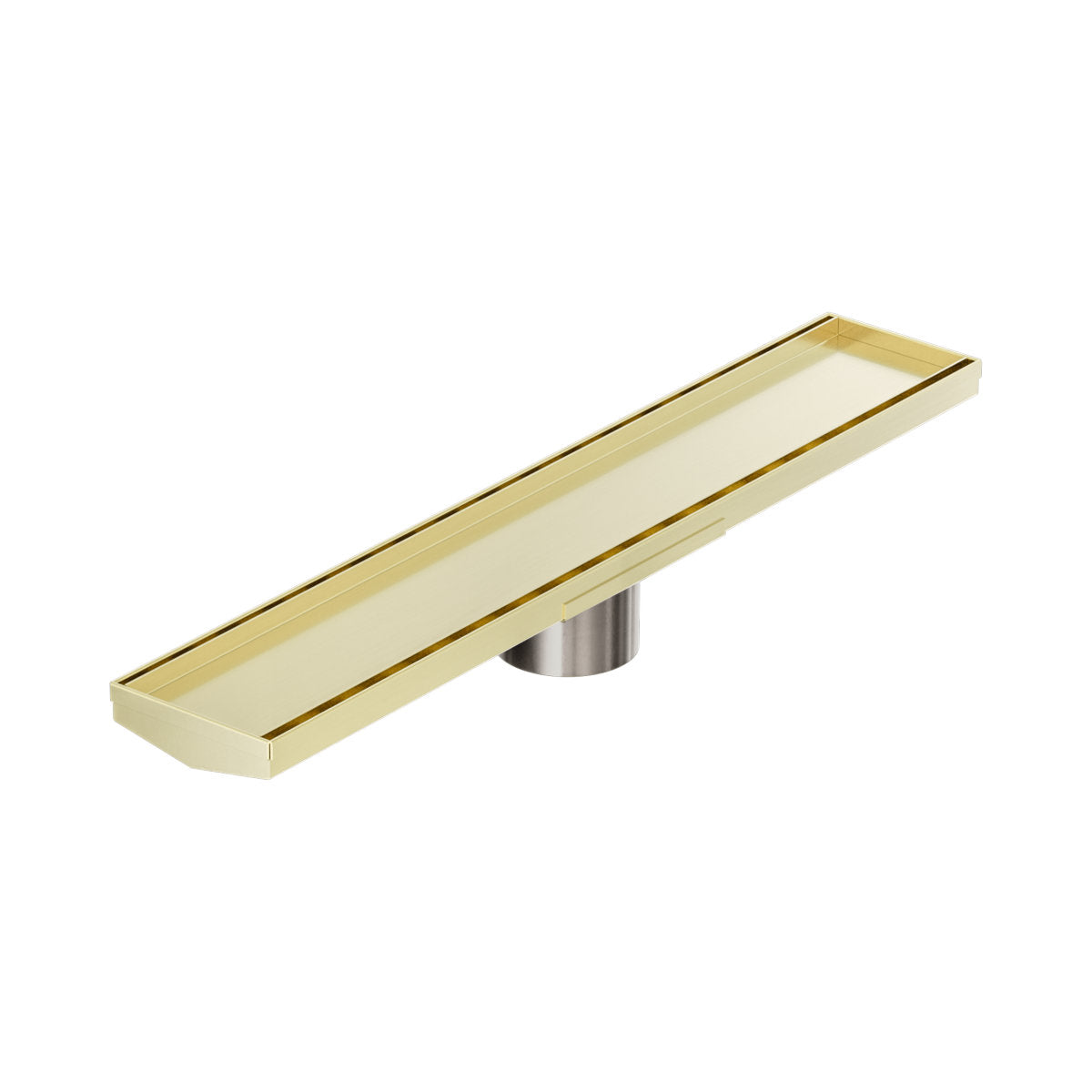 Tile Insert V Channel 600x106mm Floor Grate 80mm Outlet Brushed Gold