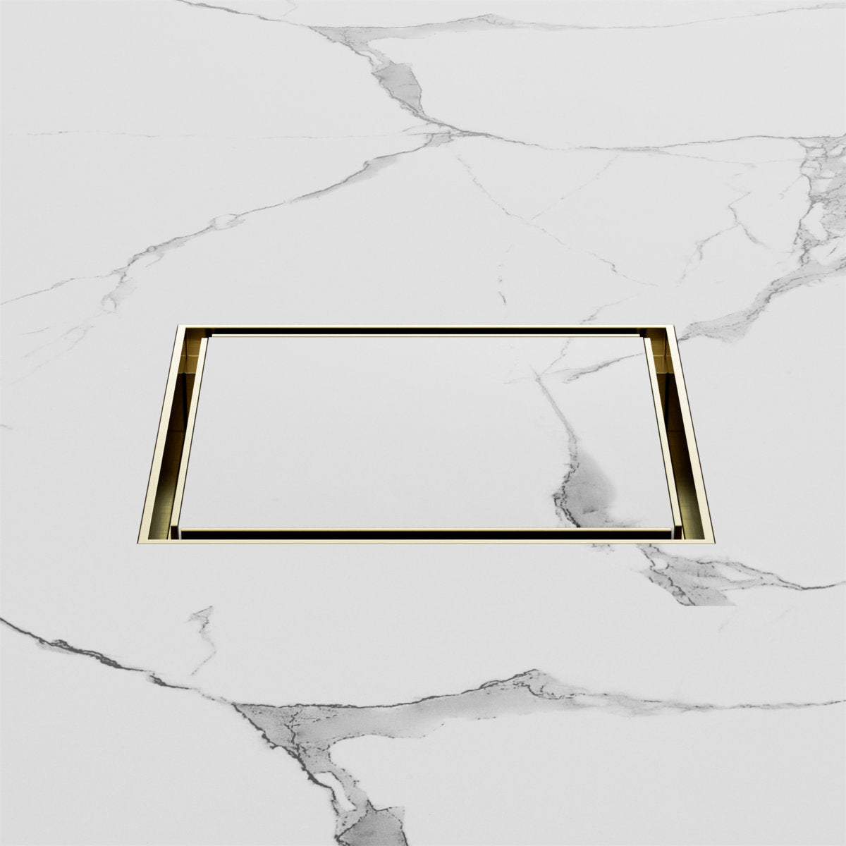 Nero 130mm Square Tile Insert Floor Waste 100mm Outlet, Brushed Gold