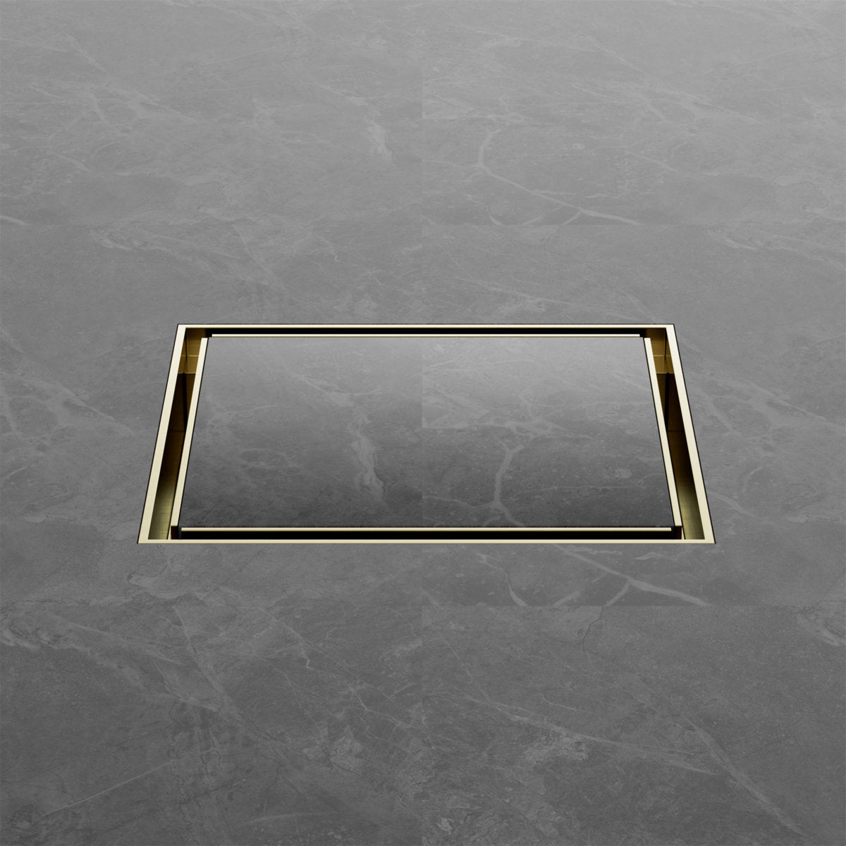 Nero 130mm Square Tile Insert Floor Waste 100mm Outlet, Brushed Gold