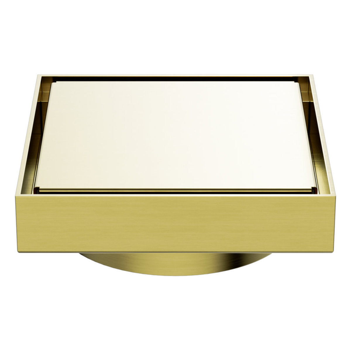 Nero 130mm Square Tile Insert Floor Waste 100mm Outlet, Brushed Gold