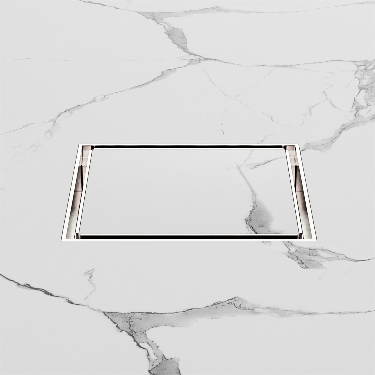 Nero 130mm Square Tile Insert Floor Waste 100mm Outlet, Brushed Nickel