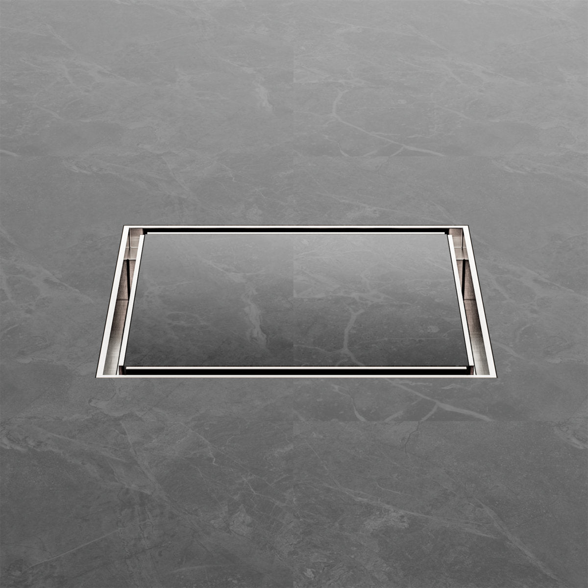 Nero 130mm Square Tile Insert Floor Waste 100mm Outlet, Brushed Nickel