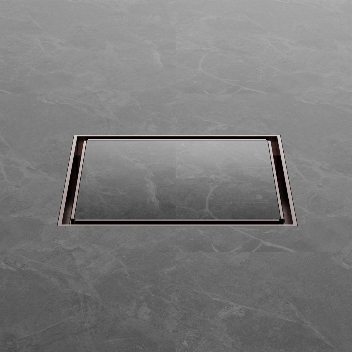 Nero 130mm Square Tile Insert Floor Waste 100mm Outlet, Brushed Bronze