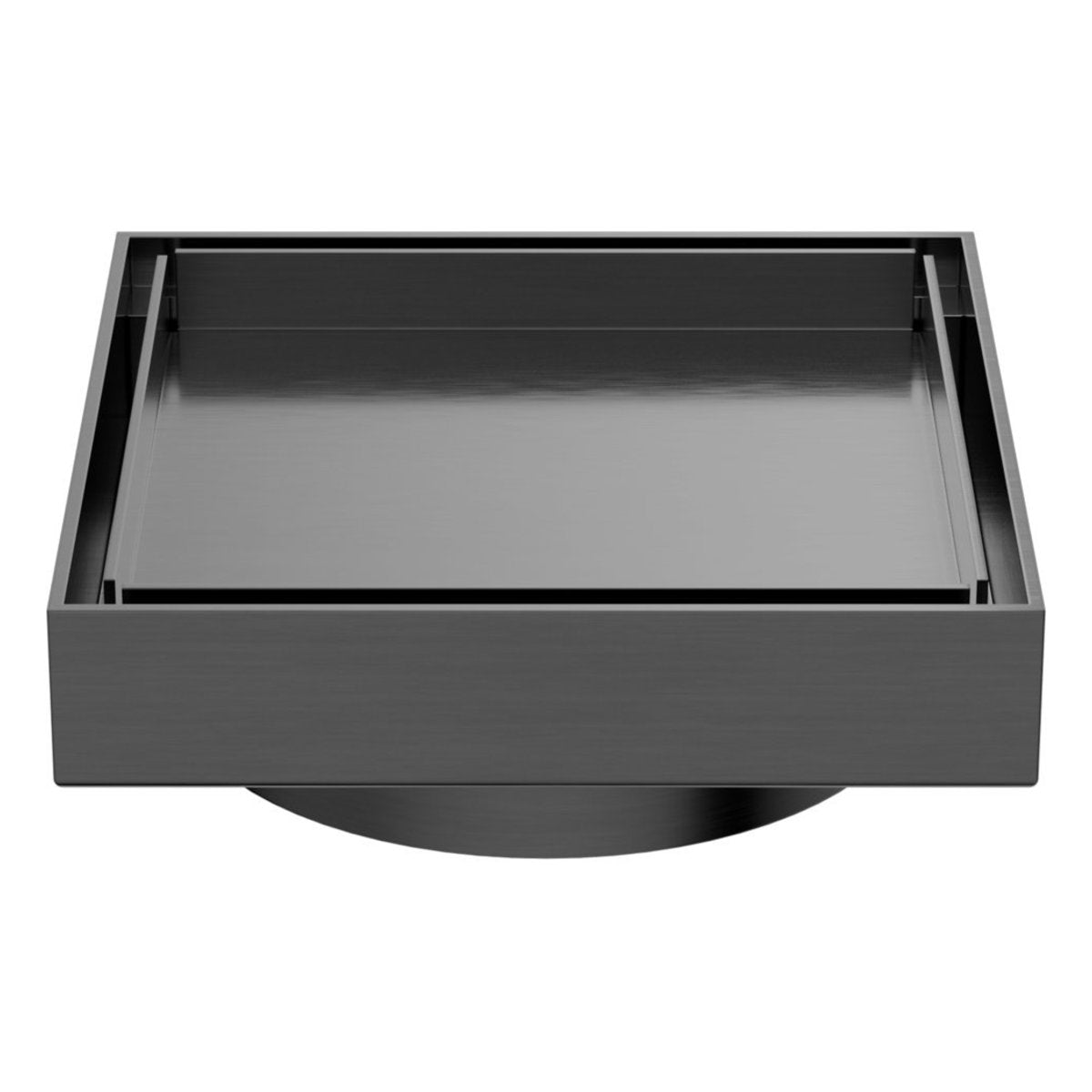 Nero 130mm Square Tile Insert Floor Waste 100mm Outlet, Gun Metal