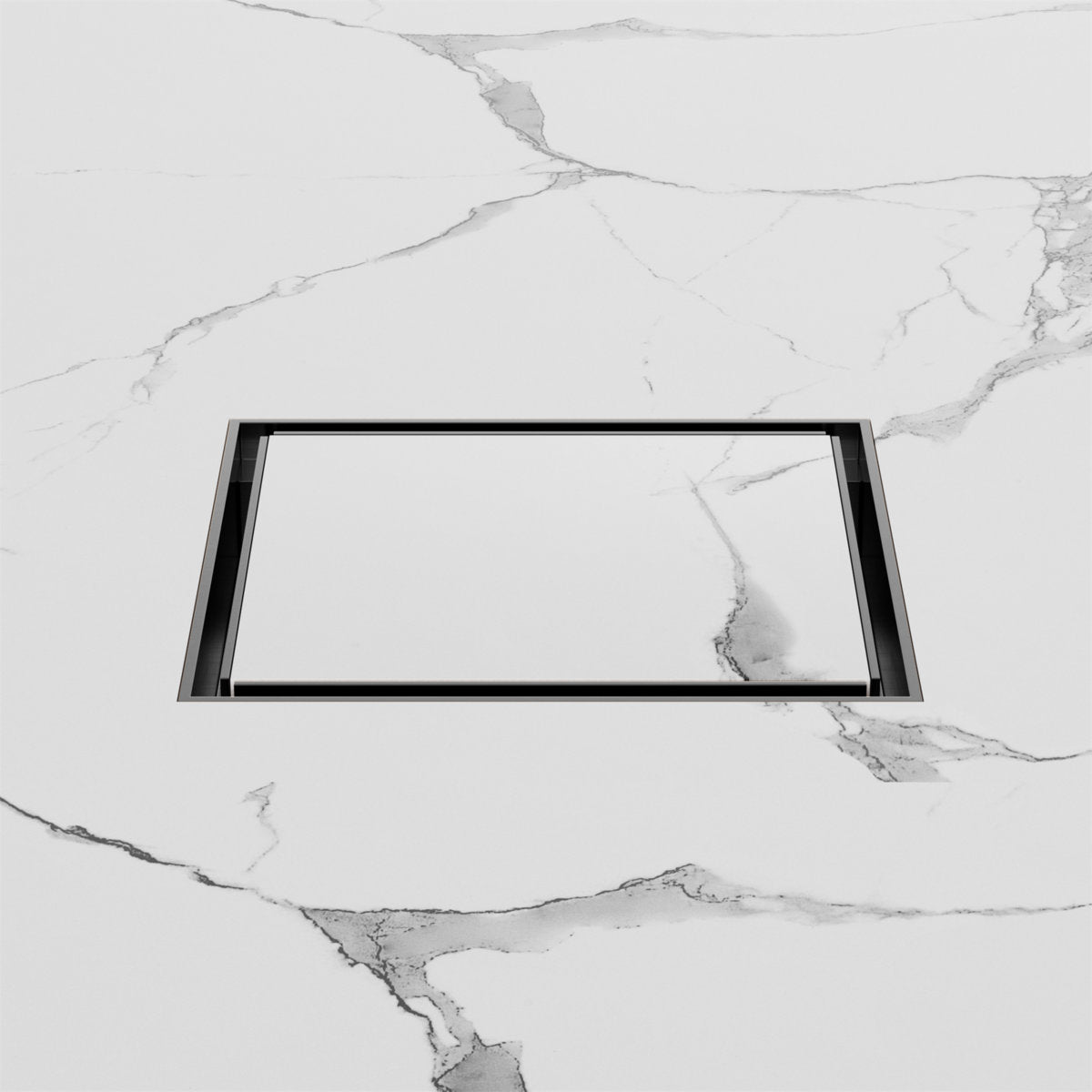 Nero 130mm Square Tile Insert Floor Waste 100mm Outlet, Gun Metal